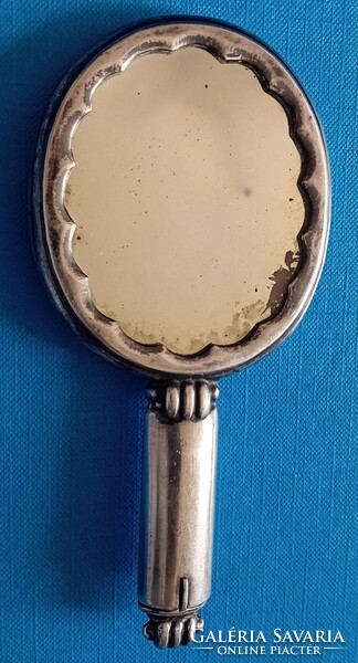 Silver powder set with lipstick handle