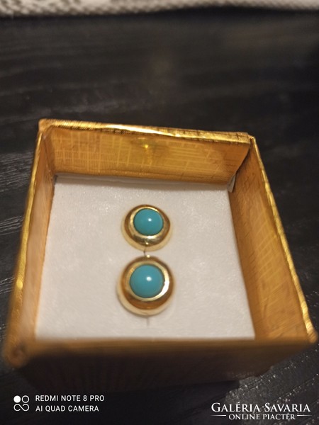 14K gold earrings with turquoise
