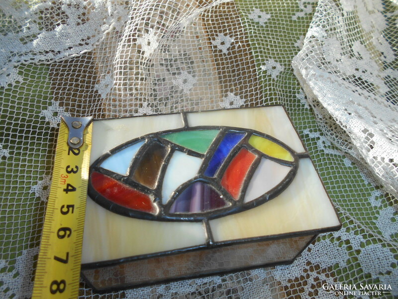 Stained glass custom box with Tiffany technique