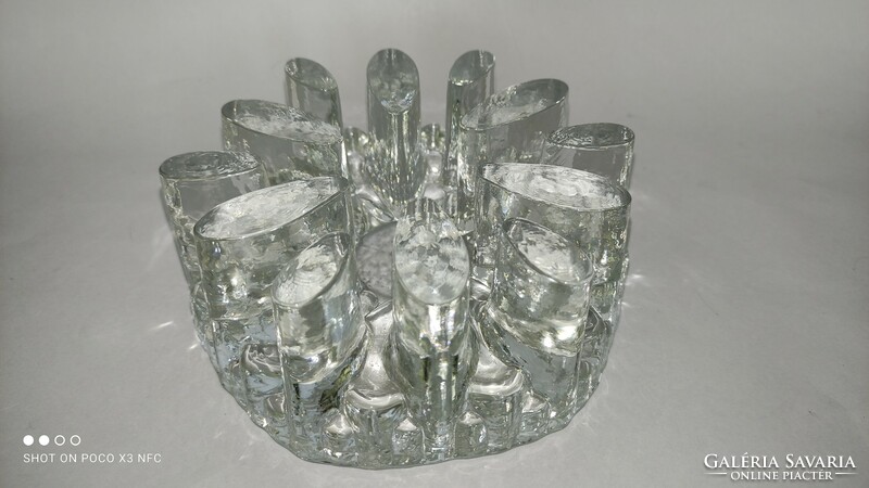 Nagy méretű design üveg kristály mécsestartó  melegítő gyertyatartó melegen tartó edény alátét nehéz