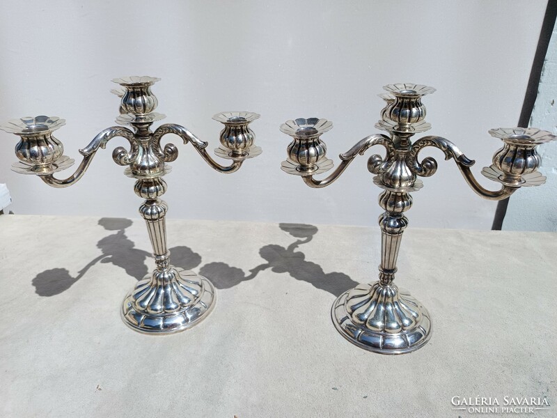 Pair of antique silver candle holders. Bro. 3500G
