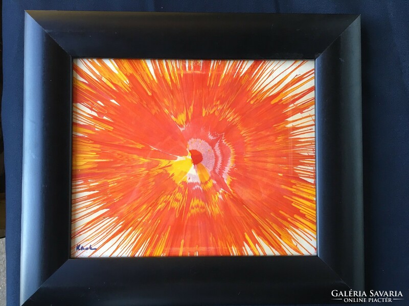 Ancient explosion, abstract oil painting.