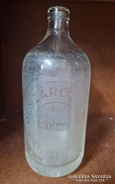 Old soda bottle, butcher's pál sikviz factory with inscription nagykanizsa without head