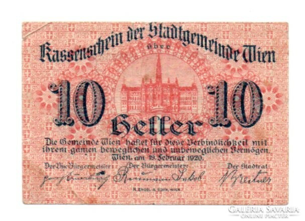 10  Heller 1919 Szükségpénz Ausztria