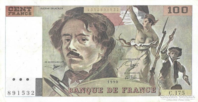 100 frank francs 1990 Franciaország