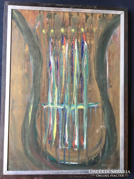Framed abstract painting by an author unknown to me.