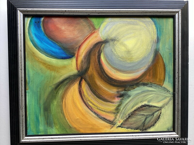 Signed abstract painting.