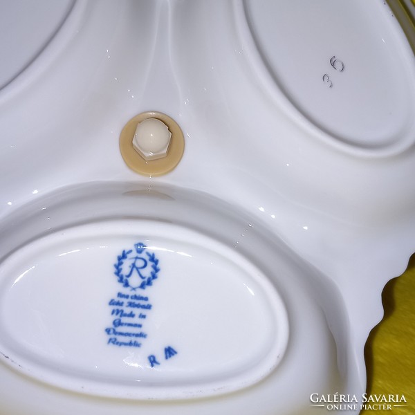 Régi, jelzett, sorszámozott, Echt Kobalt, német porcelán asztalközép, kínáló.