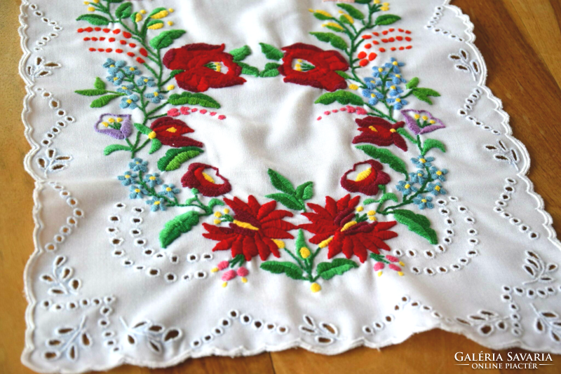 Old folk tradition keeper Kalocsa risel tablecloth tablecloth tablecloth running hand embroidered 101 x 33