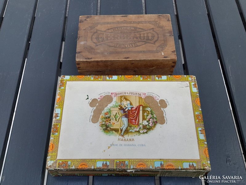 2 old wooden hearty boxes in one