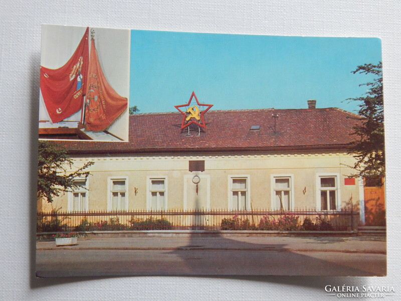 Postcard - in Trencine - labor movement exhibition building