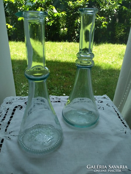 Collector glass bottle, green Bernese and Italian handmade