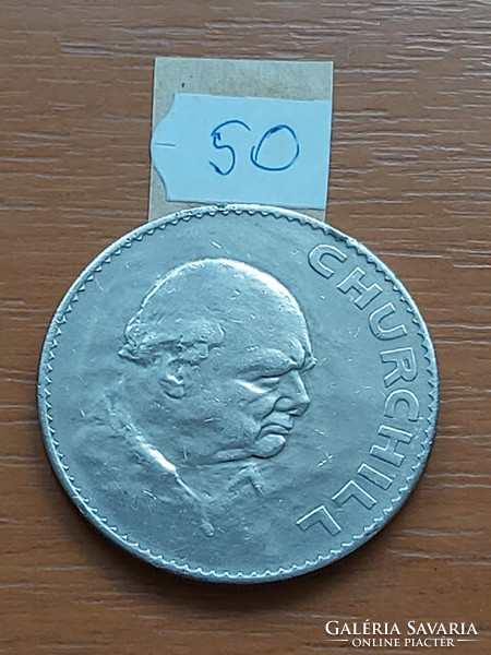 ANGOL ANGLIA  5 shilling 1 KORONA 1965 Winston Churchill, II. Erzsébet királynő  Réz-nikkel   50