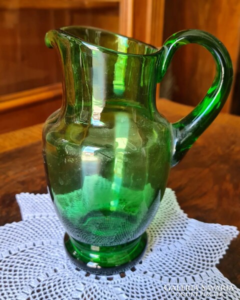 Green bieder glass jug