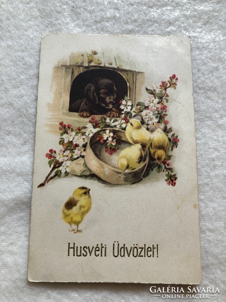 Antik, régi litho  Húsvéti  képeslap                                     -10.