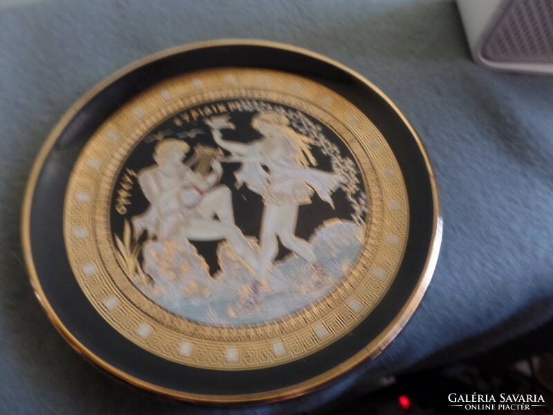 Greek plate with 24 carat gold