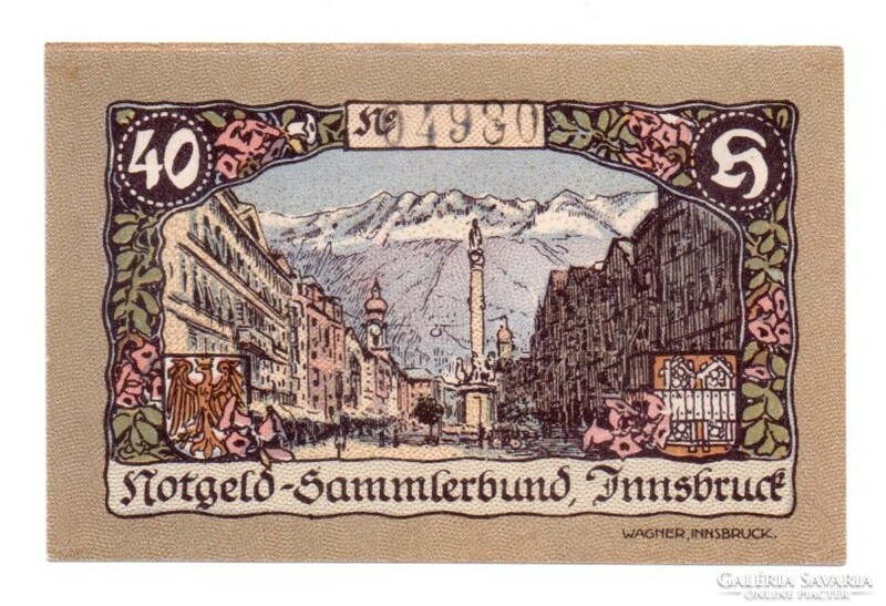 40  Heller 1920  Sorszámos   Szükségpénz Ausztria