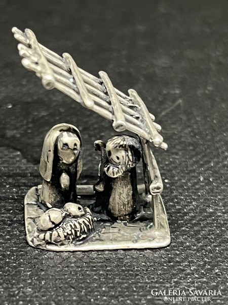 Silver miniature nativity scene