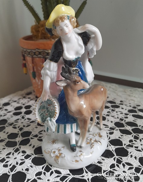 Karl ens female figure with a deer, with a small beauty flaw