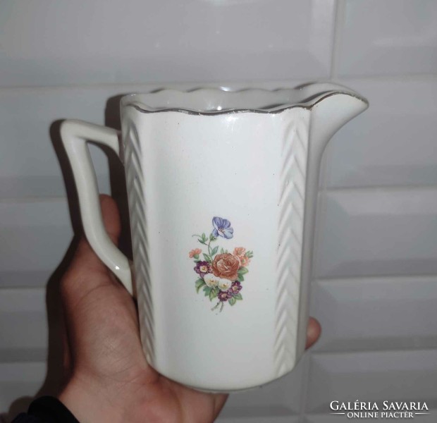 Rare antique marked granite flower pattern jug