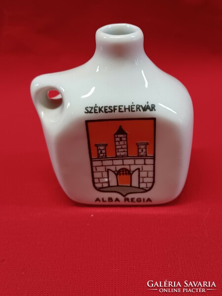 Zsolnay Székesfehérvár coat of arms porcelain mini jug