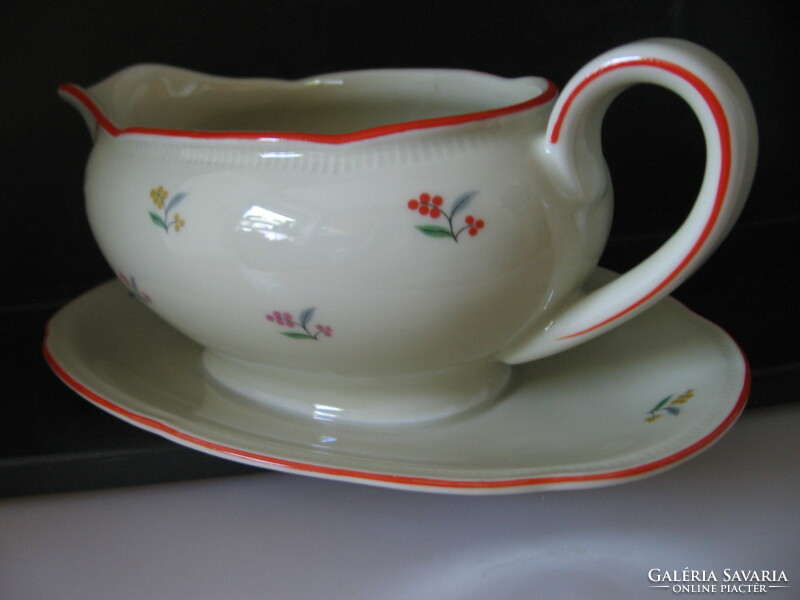 Antik art deco Schaller Bavaria szószos tál, csésze