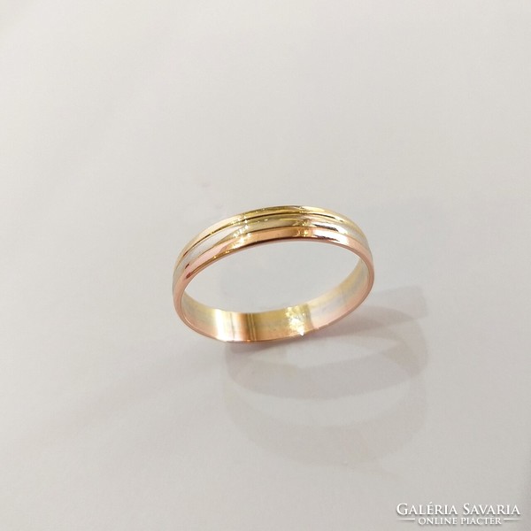 14 Carat gold, 2.27g. Three-color wedding ring ring (no.: 24. 111.)