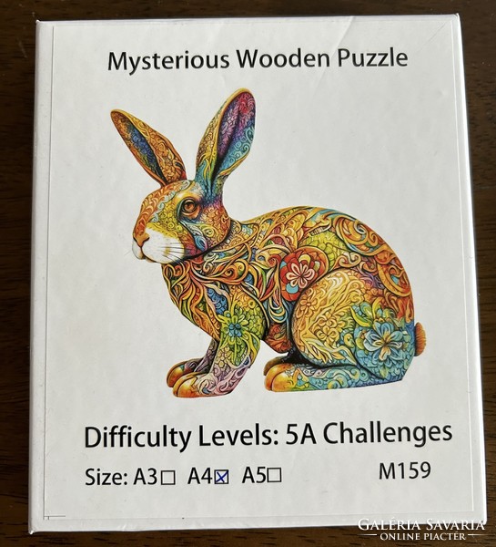 Bunny wooden puzzle - in A4 size