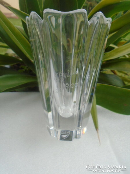 The Orrefors, Swedish crystal vase is a wonderful piece