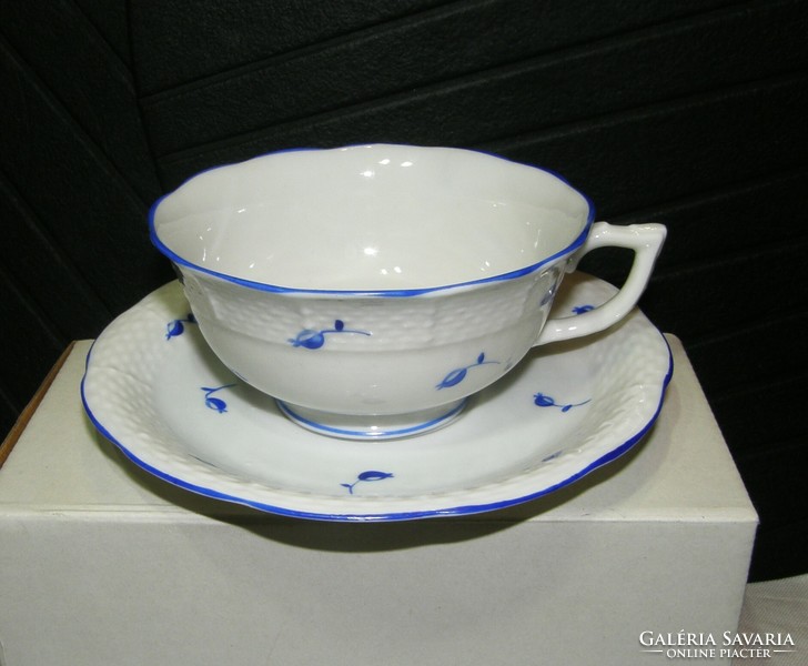 Herendi apró csipkebogyó mintás kék festésű teáscsésze 6 db
