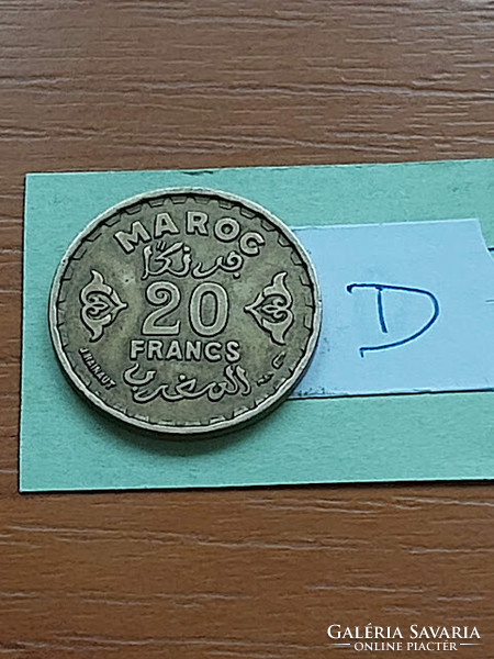 Morocco morocco 20 francs 1952 ah1371 copper-aluminium-nickel #d