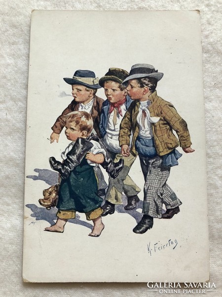 Antique, old k. Feiertag postcard - postage -10.