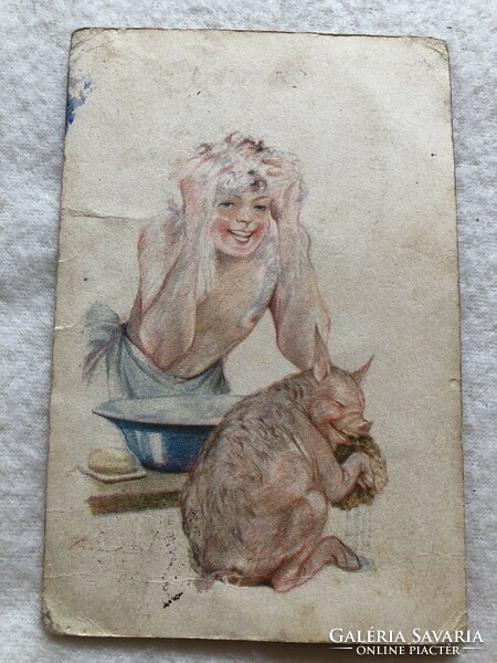 Antique, old scout postcard, postcard -10.