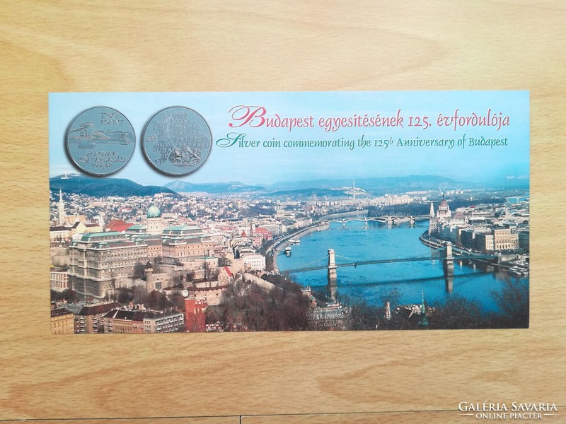 750 HUF 1998 150th Anniversary of the Unification of Budapest mnb coin introduction, brochure