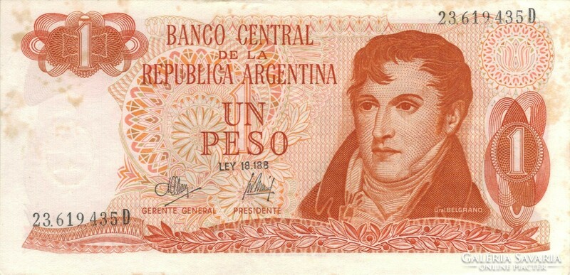 1 Peso 1970-73 Argentina Unfolded