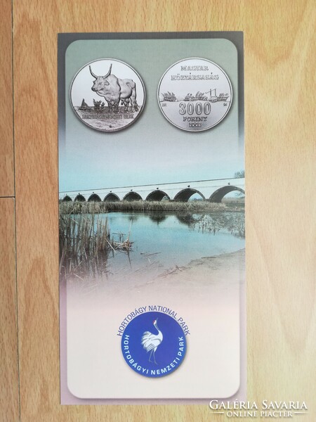 3000 HUF 2002 Hortobágy national park mnb coin description, brochure