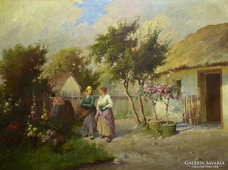 Ágoston Ács (1889 - 1947) in the garden in spring