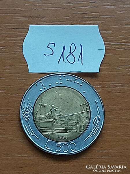 Italy 500 lira 1990 r, bimetal, Quirinale Palace Rome s181