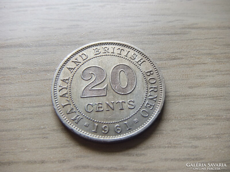 Malájföld és Brit Borneo 20 Cent  1961