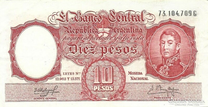 10 pesos 1954-63 Argentina 1.