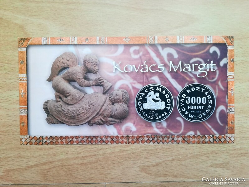HUF 3,000 2002 Kovács margit mnb coin introduction, brochure