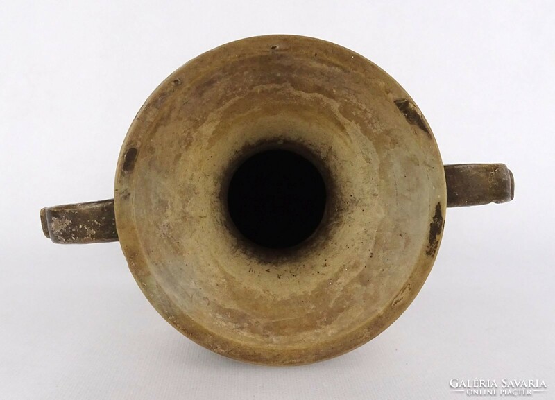 1R382 Bernard Bloch : Antik vadászjelenetes terrakotta váza 31 cm XIX. század