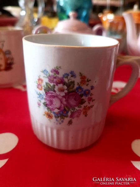Old Zsolnay floral mug