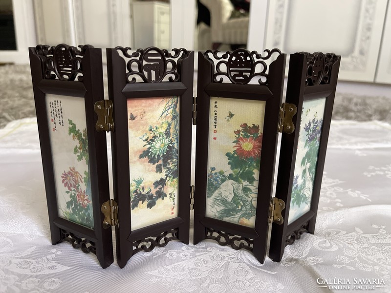 Chinese table screen ornaments in each window different picture.