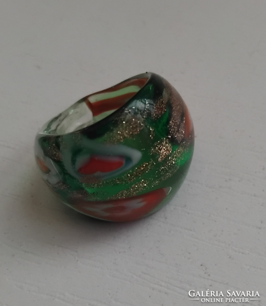 Murano glass ring with a nice color scheme
