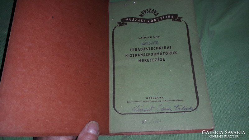 1952.Lamoth Emil - Híradástechnikai kistranszformátorok méretezése könyv a képek szerint NÉPSZAVA