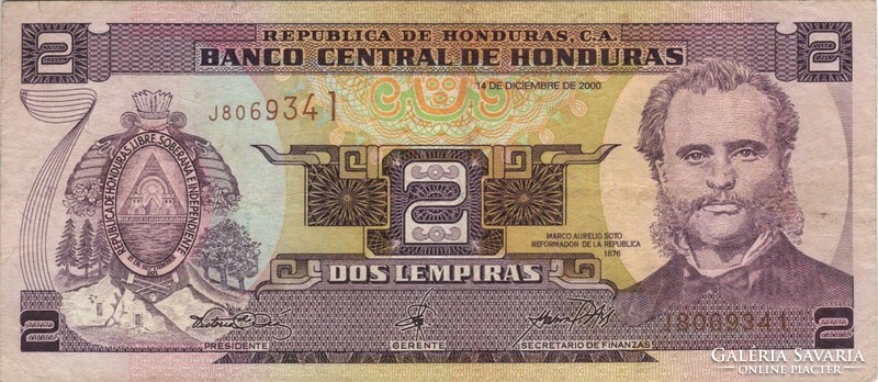2 lempira 2000 Honduras 1.