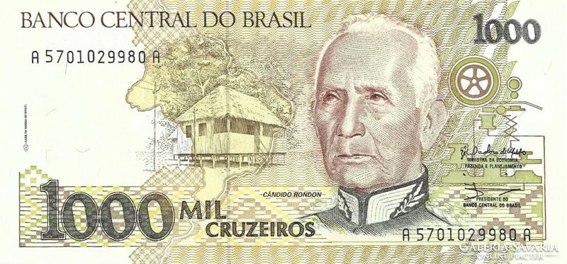 1000 Cruzeiris 1990 Brazil unc