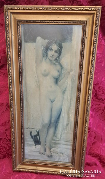 Female nude print in a nice frame (l4737)
