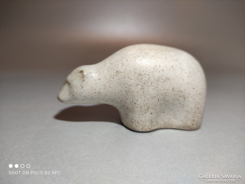 Andersen design polar bear figurine ceramic or stone sculpture marked